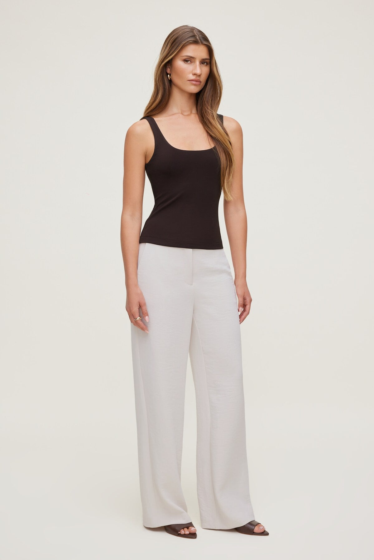 Dynamite Scoop Neck Tank Top Brown