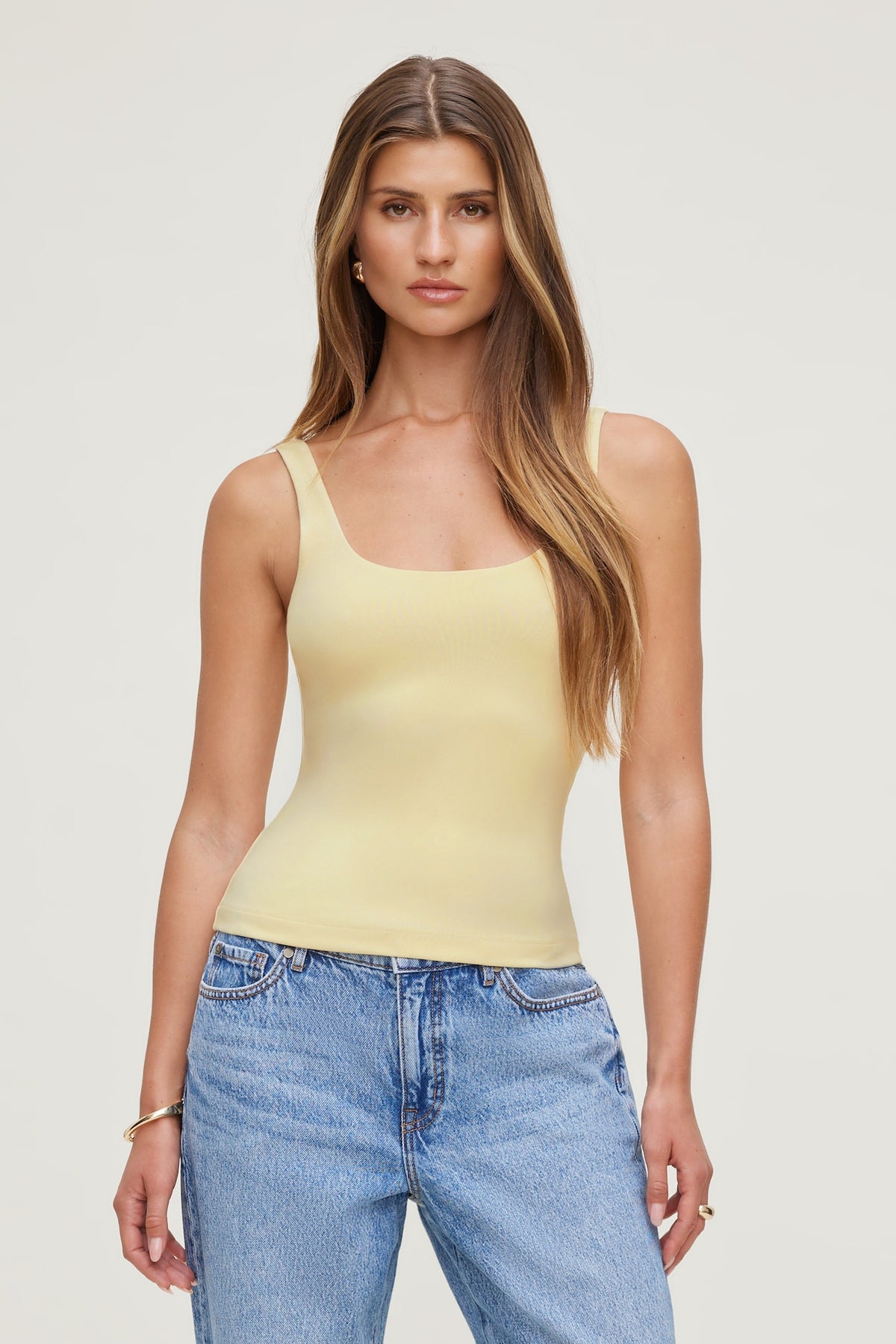 Dynamite Scoop Neck Tank Top Yellow
