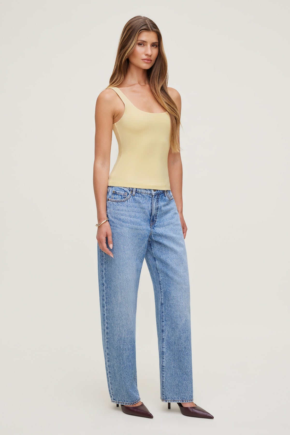 Dynamite Scoop Neck Tank Top Yellow