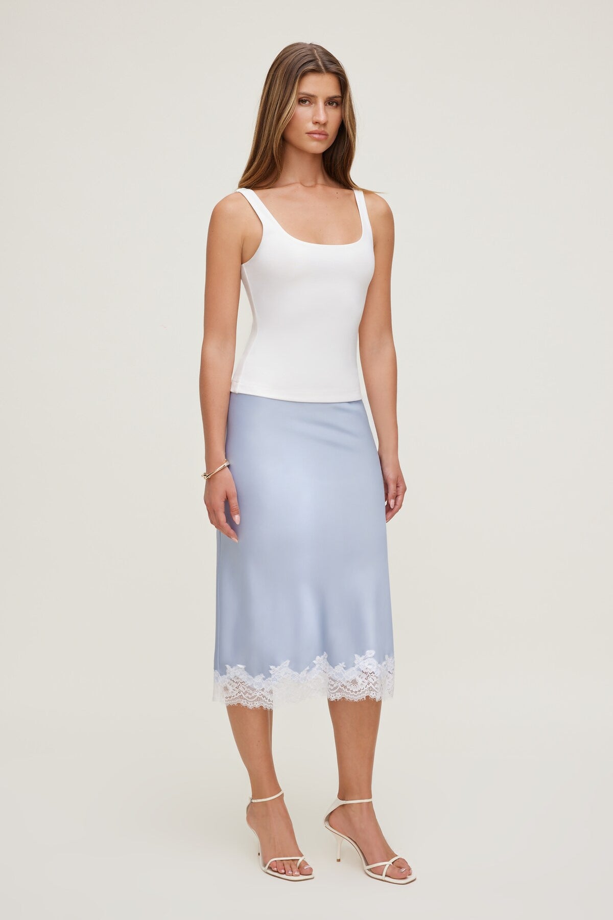 Dynamite Scoop Neck Tank Top White