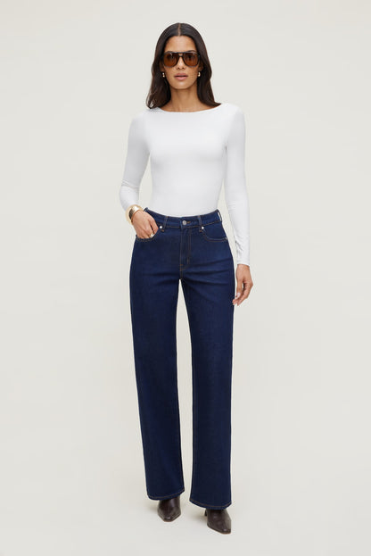 Dynamite Nola Sculpt Long Sleeve Top White