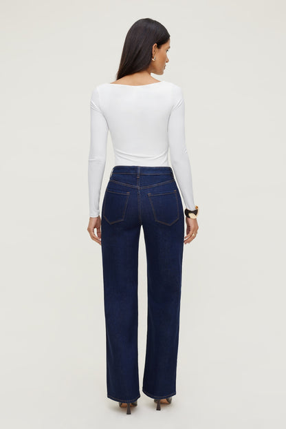 Dynamite Nola Sculpt Long Sleeve Top White