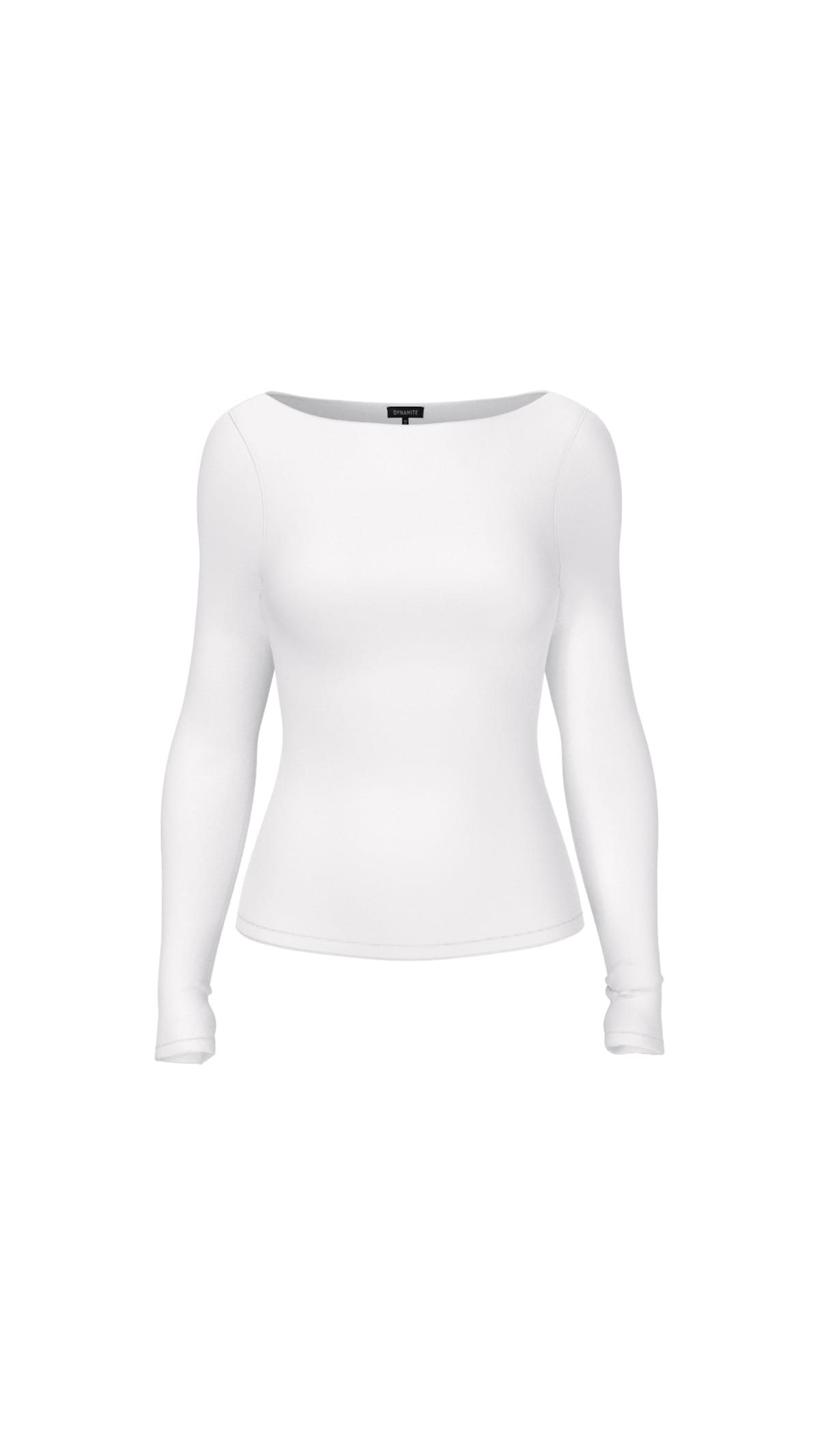 Dynamite Nola Sculpt Long Sleeve Top White