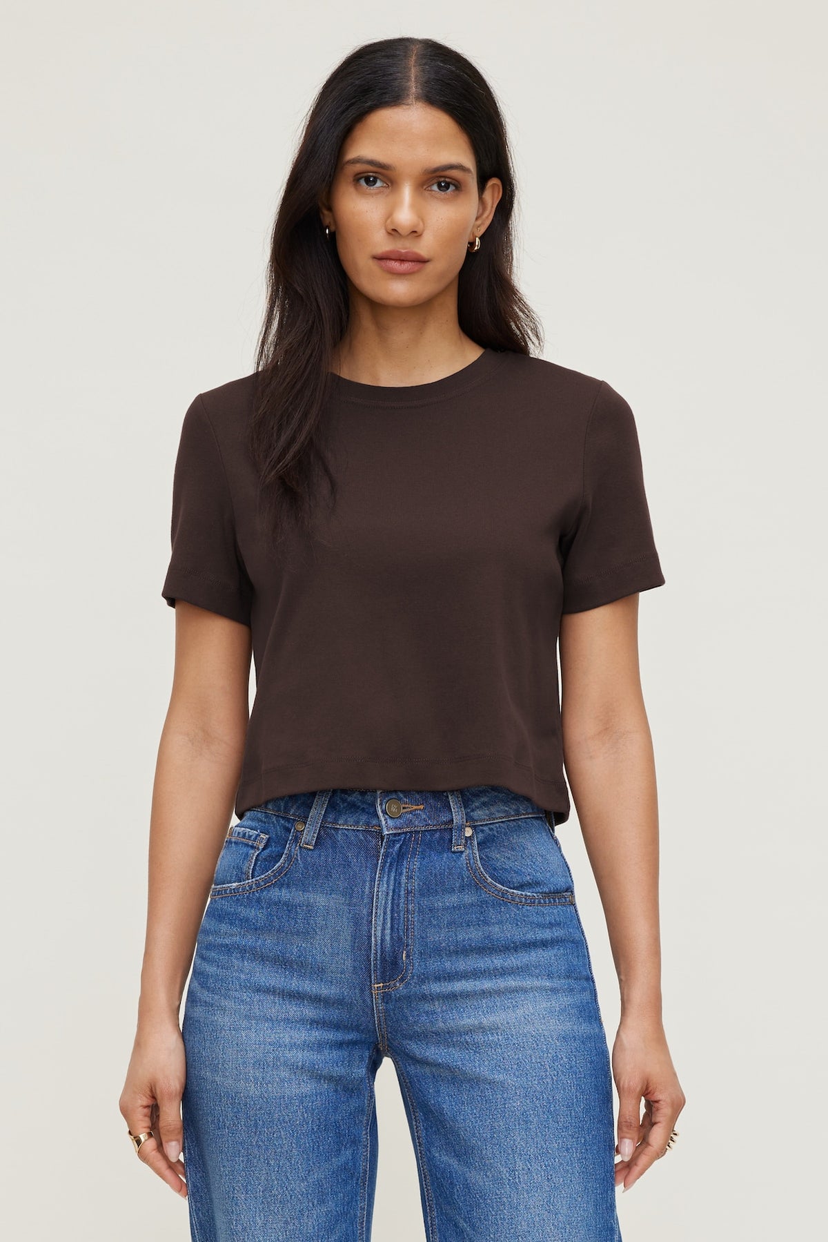 Dynamite Everyday Cotton T Shirt Brown