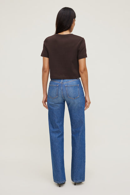 Dynamite Everyday Cotton T Shirt Brown