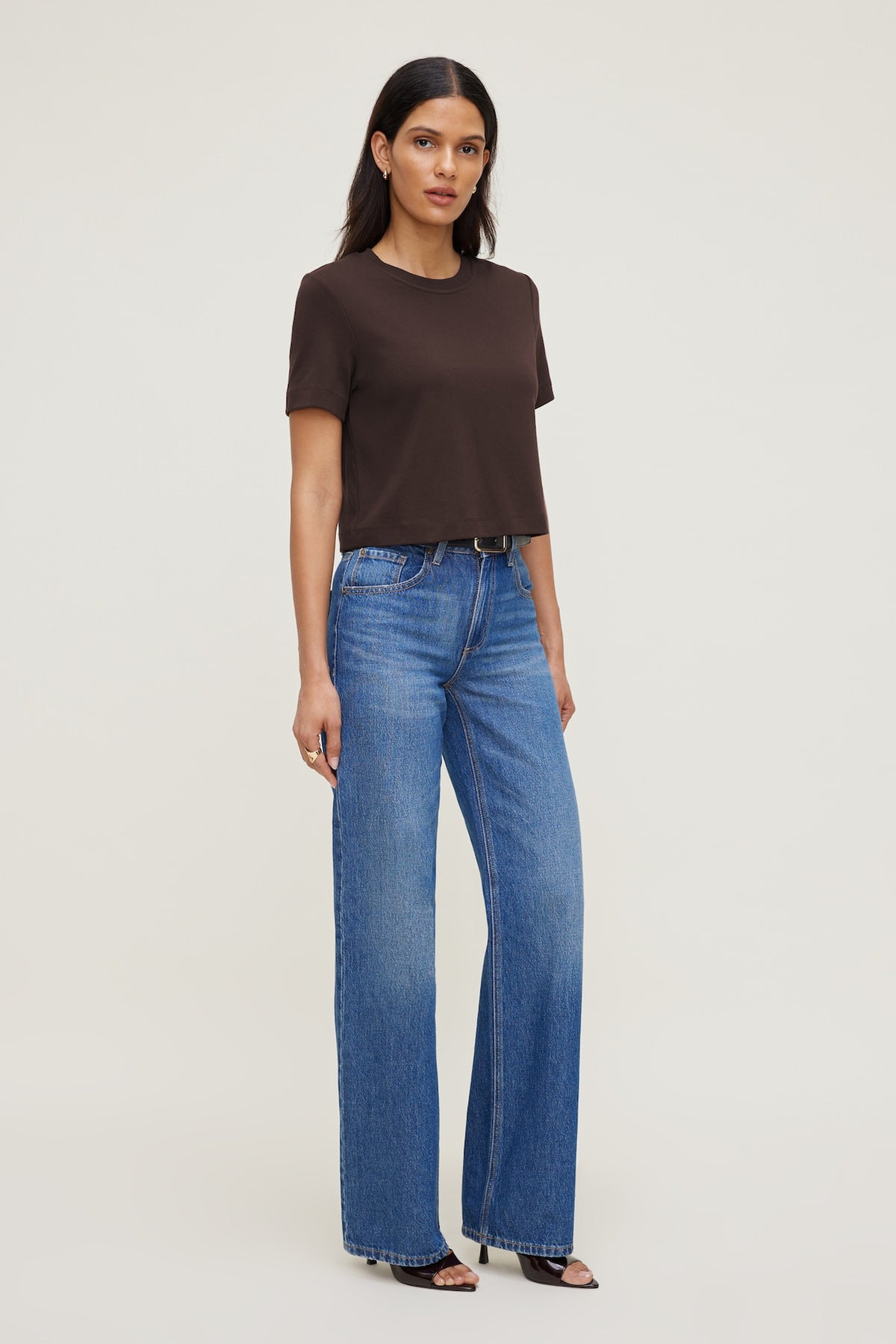 Dynamite Everyday Cotton T Shirt Brown