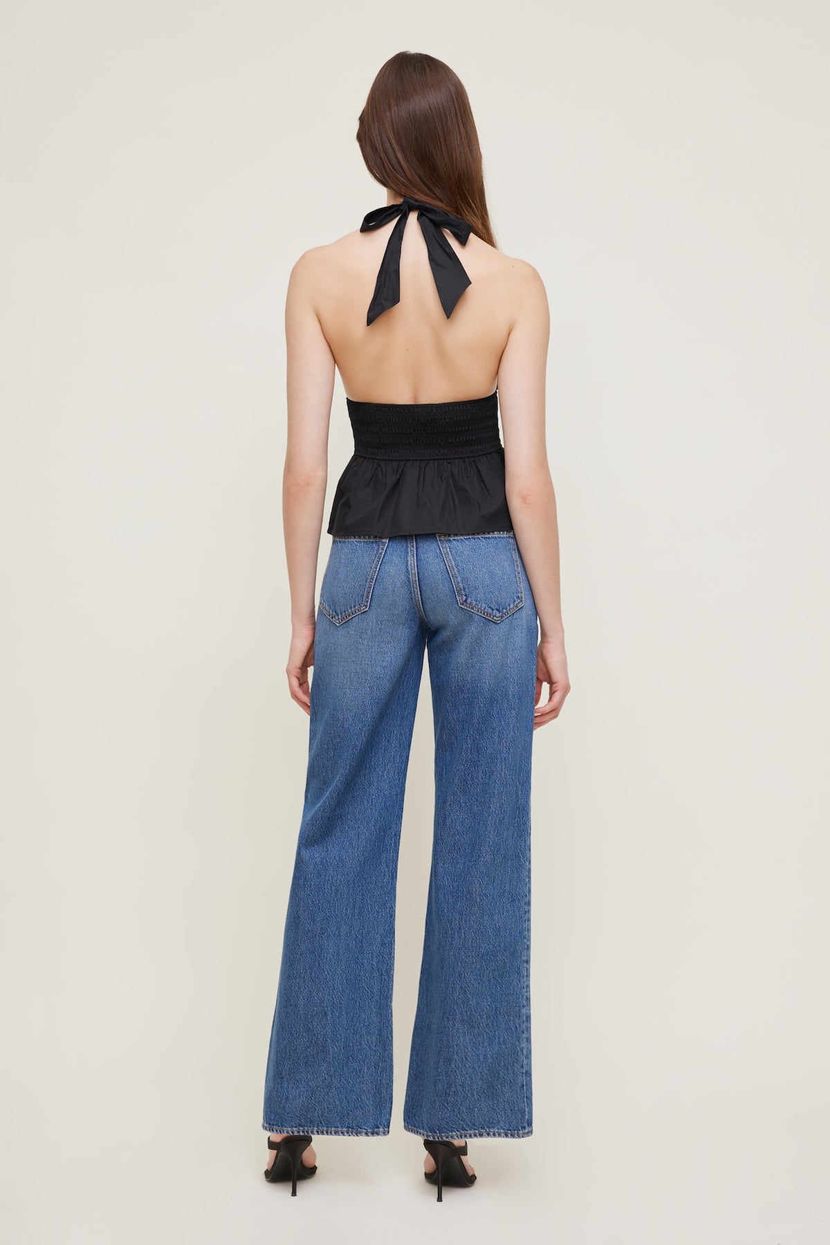 Dynamite Poplin Halter Top Black