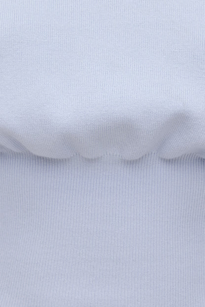 Dynamite Cinched Boat Neck Sweater Blue