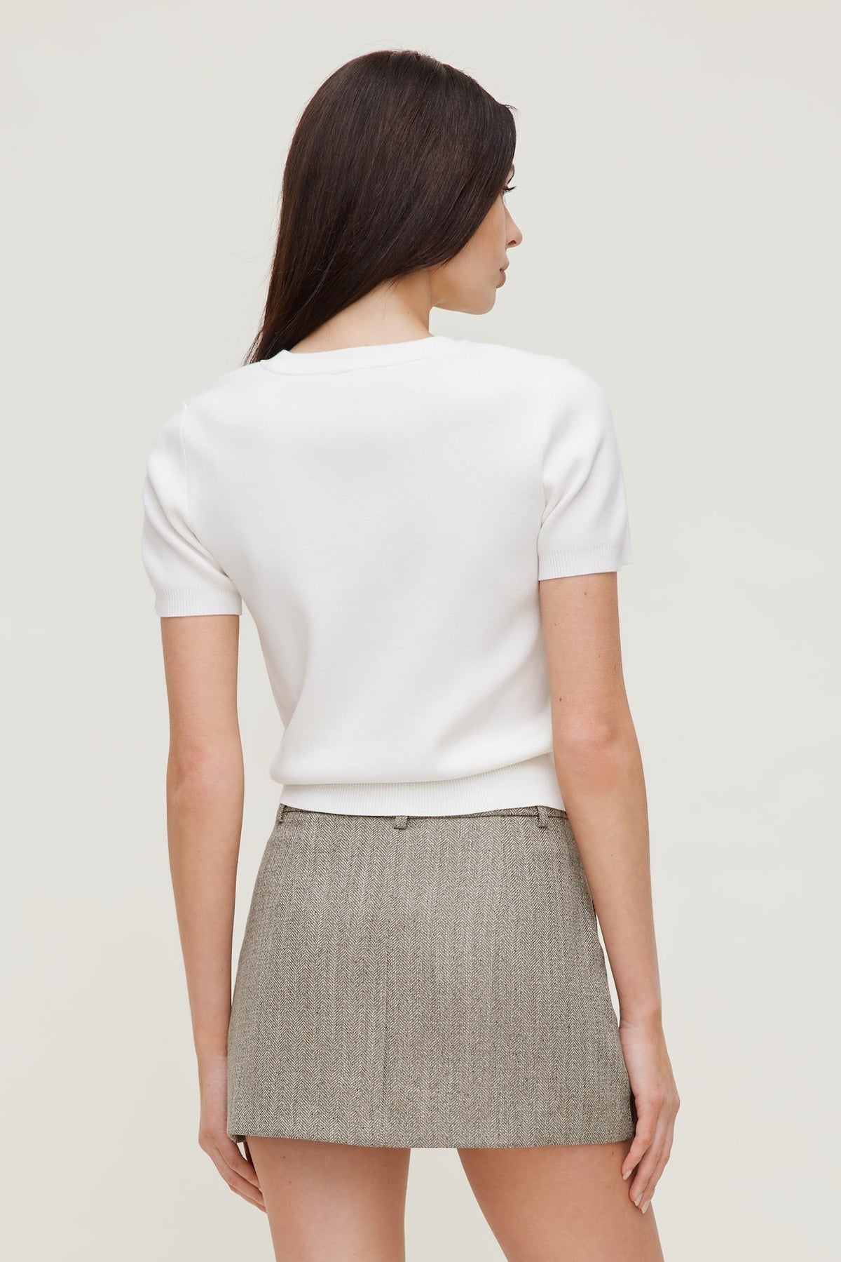 Dynamite Clara Short Sleeve Sweater White
