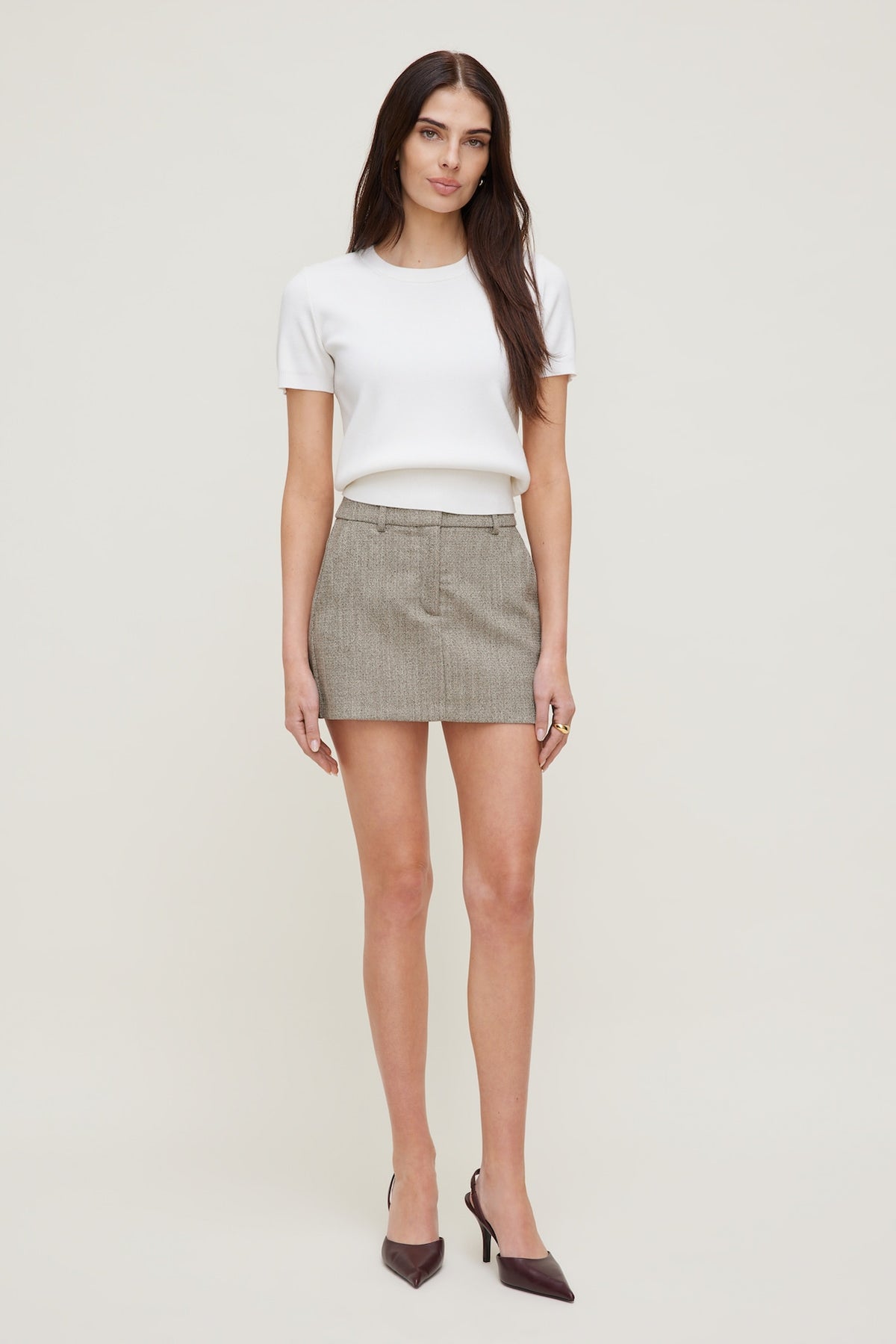 Dynamite Clara Short Sleeve Sweater White