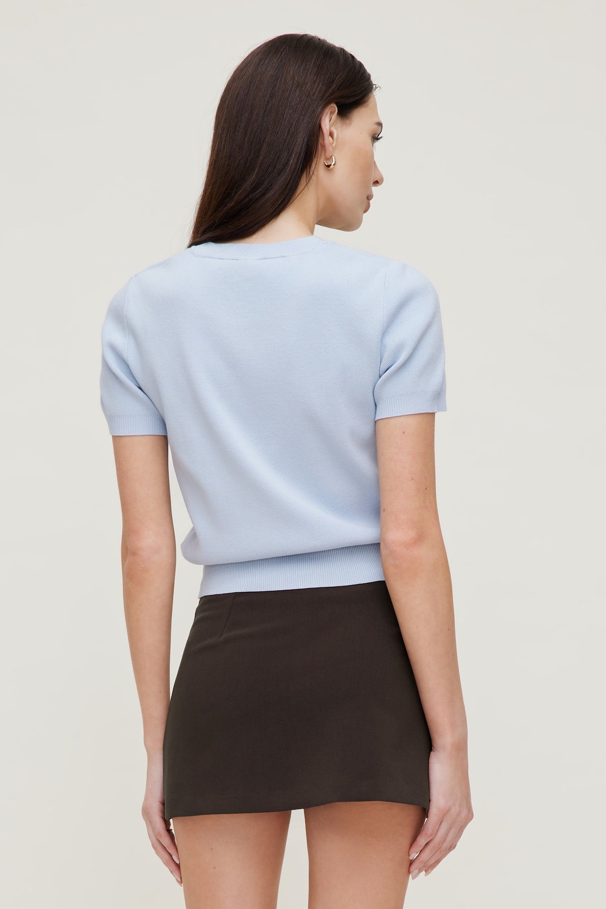 Dynamite Clara Short Sleeve Sweater Blue