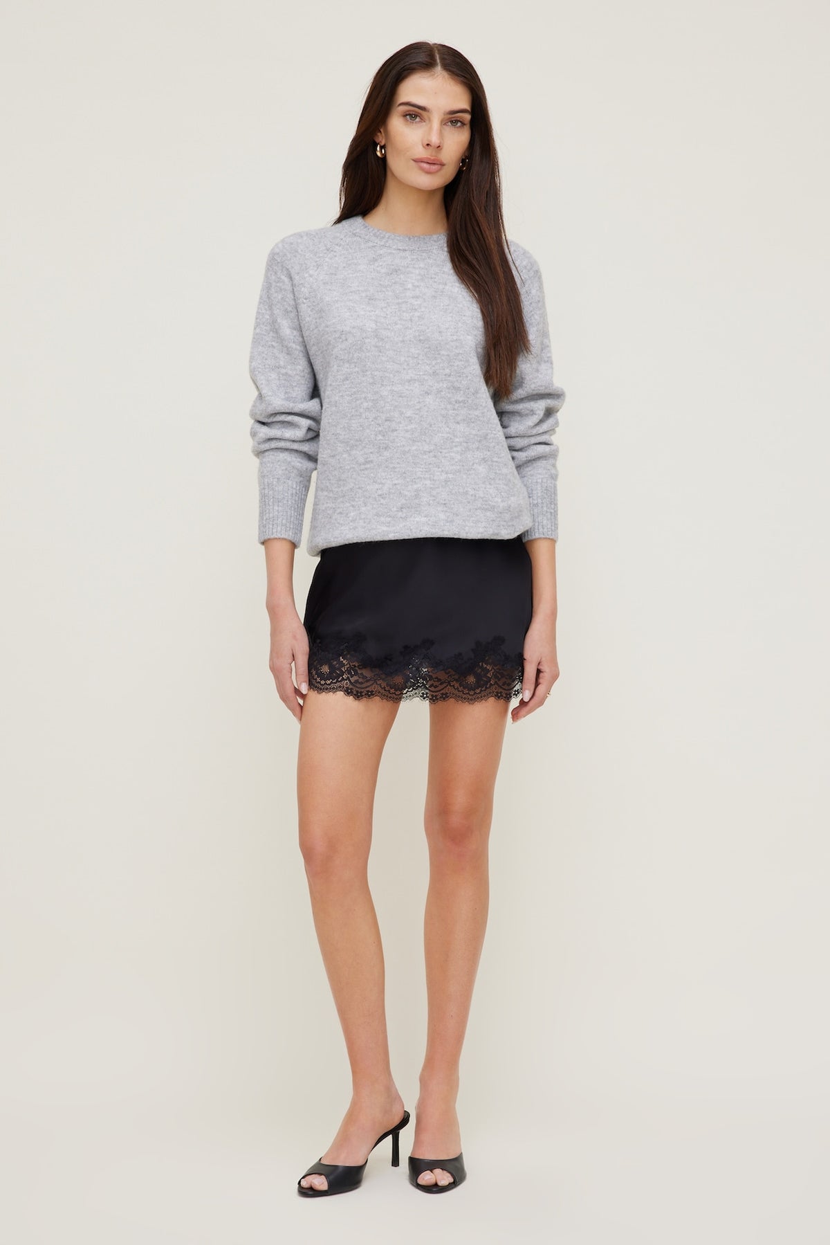 Dynamite Rory Oversized Sweater Gray