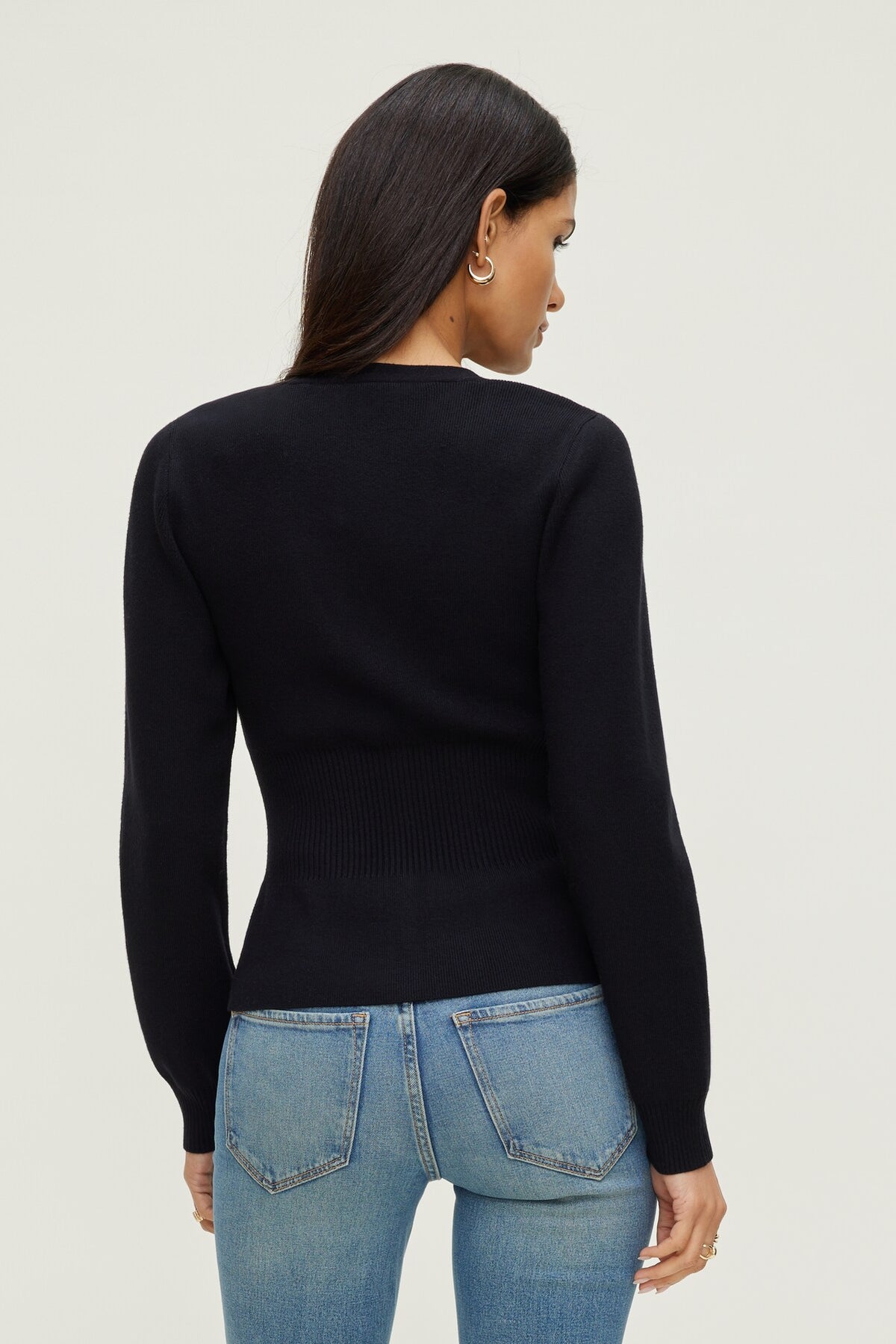Dynamite Cinched Waist Cardigan Black