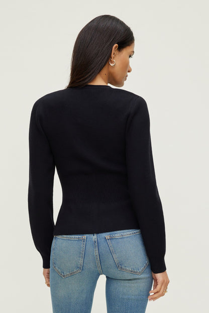 Dynamite Cinched Waist Cardigan Black