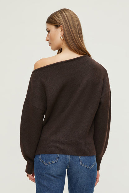 Dynamite Lola Off Shoulder Sweater Brown