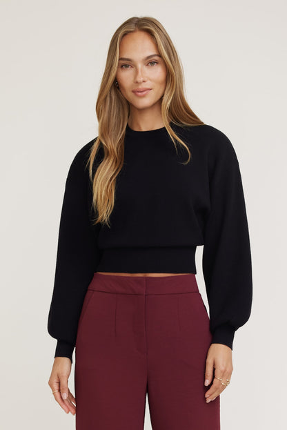 Dynamite Balloon Sleeve Sweater Black