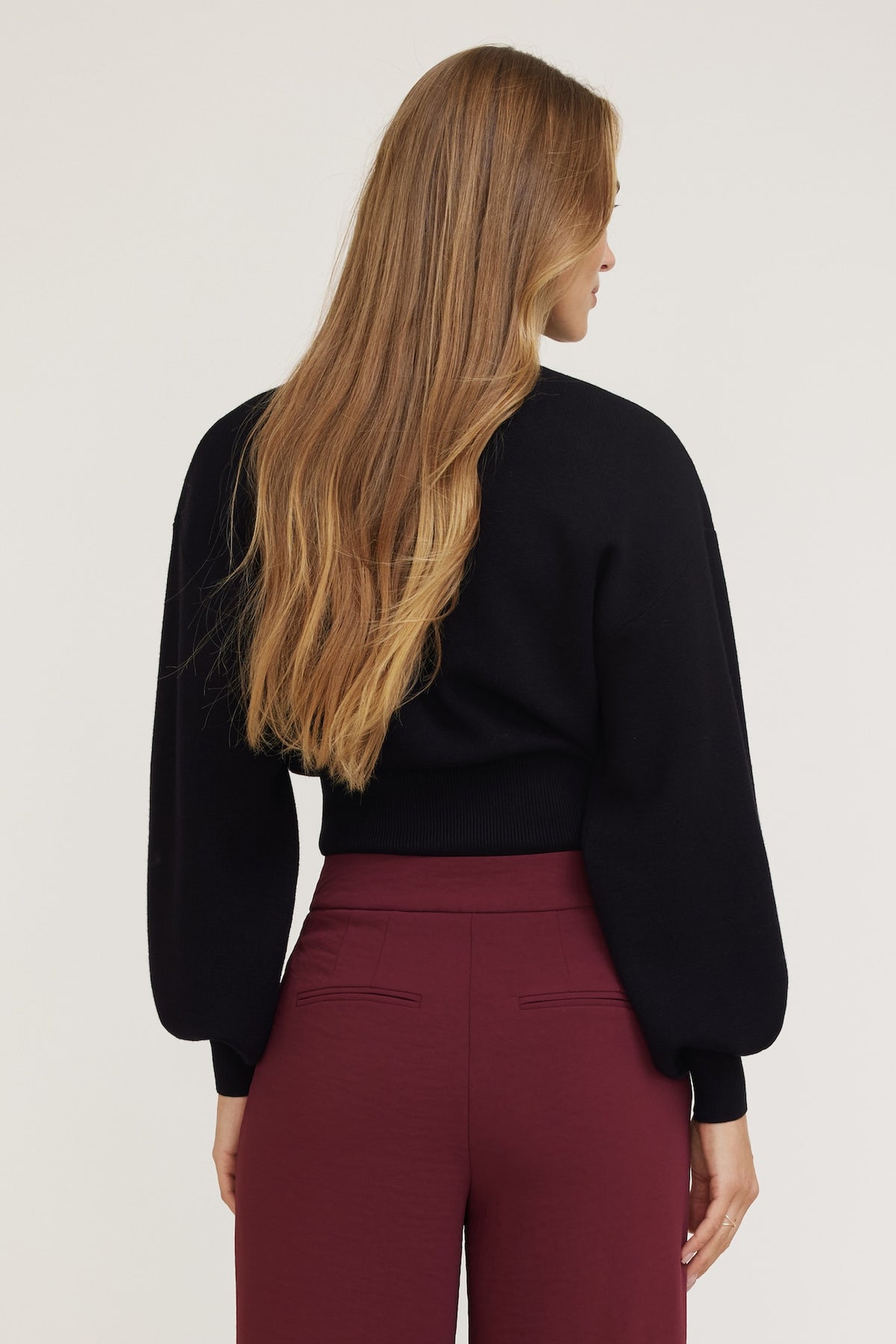 Dynamite Balloon Sleeve Sweater Black