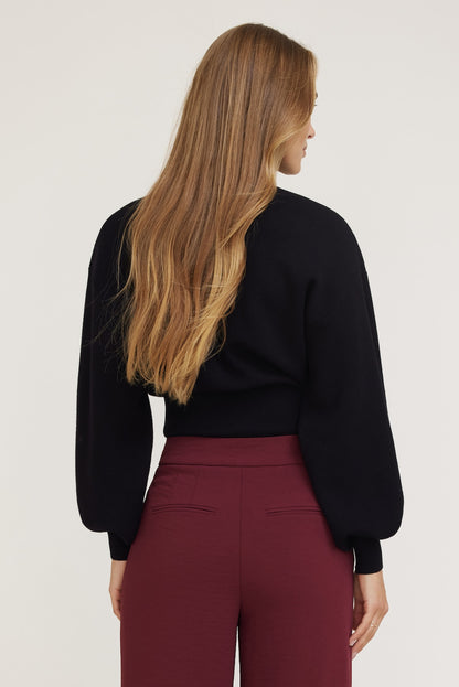 Dynamite Balloon Sleeve Sweater Black