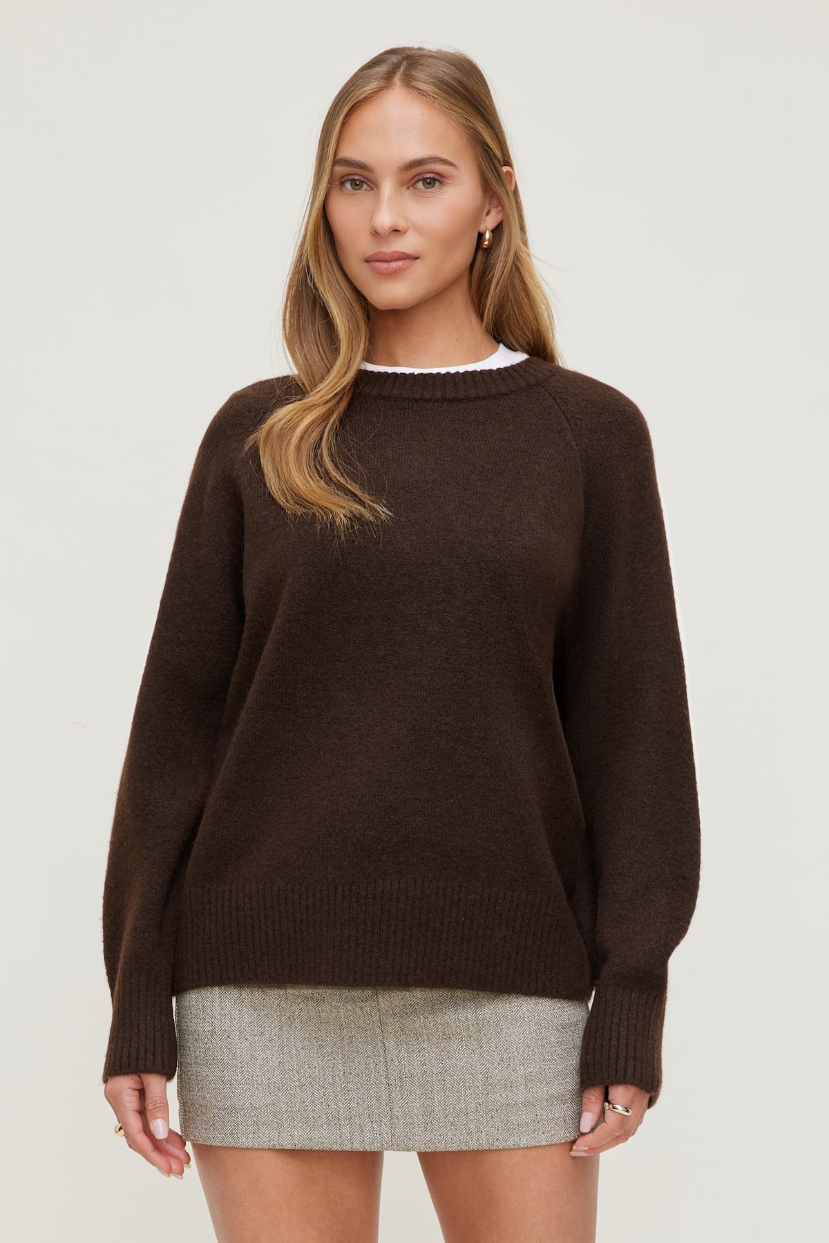 Dynamite Rory Oversized Sweater Brown