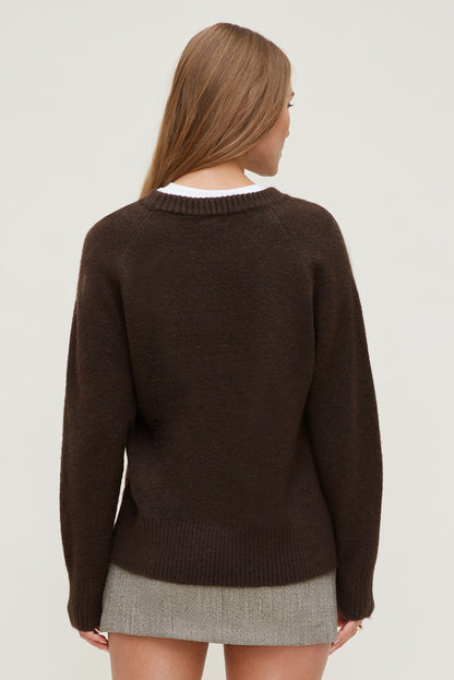 Dynamite Rory Oversized Sweater Brown