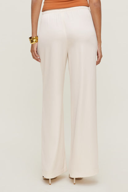 Dynamite Leo Satin Wide Leg Pants Beige
