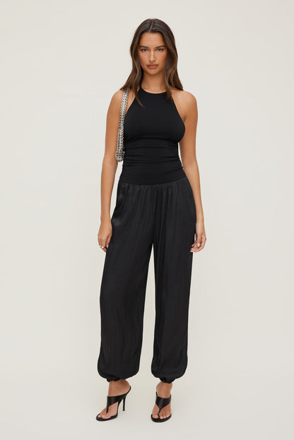 Dynamite Satin Balloon Pants Black