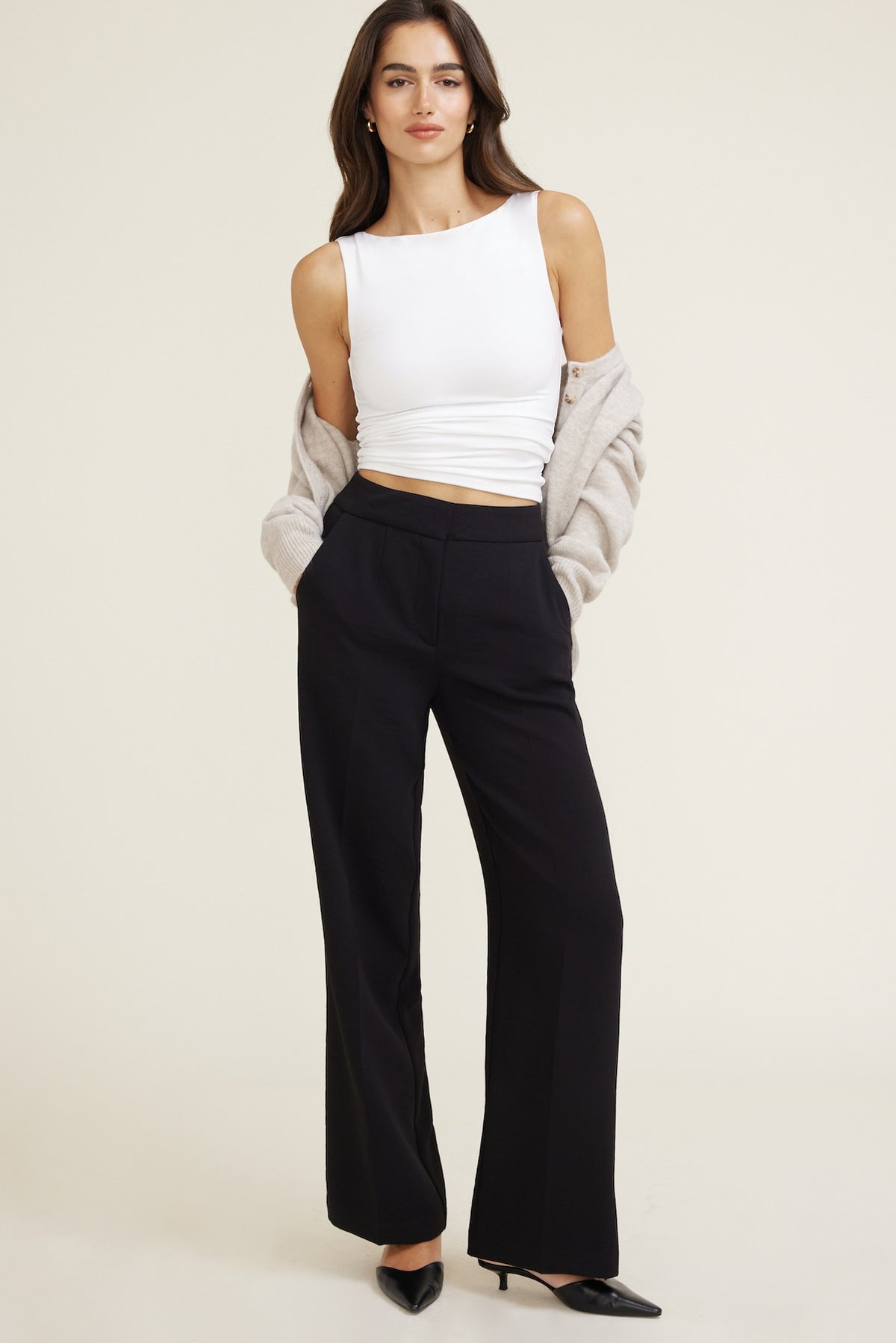 Dynamite Yasmin Airflow Straight Leg Pants Black
