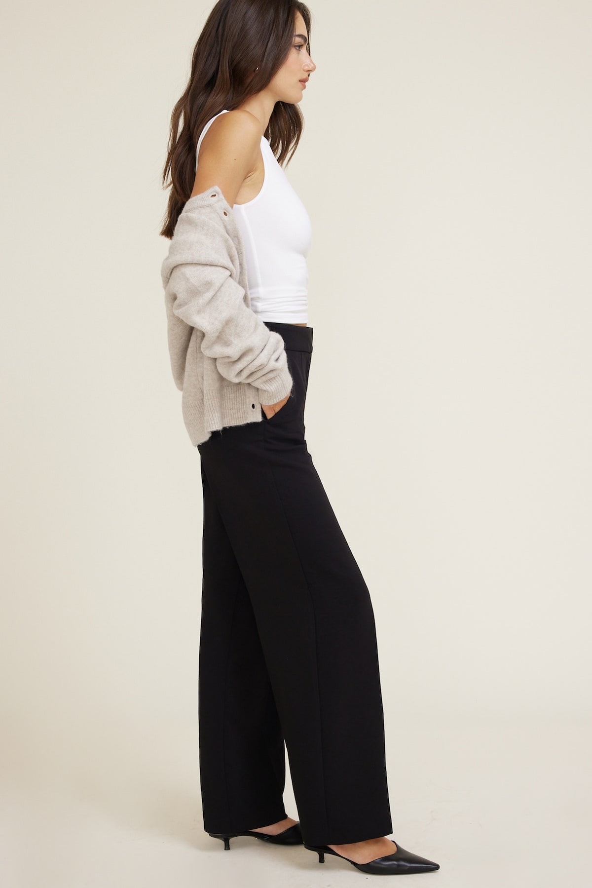 Dynamite Yasmin Airflow Straight Leg Pants Black